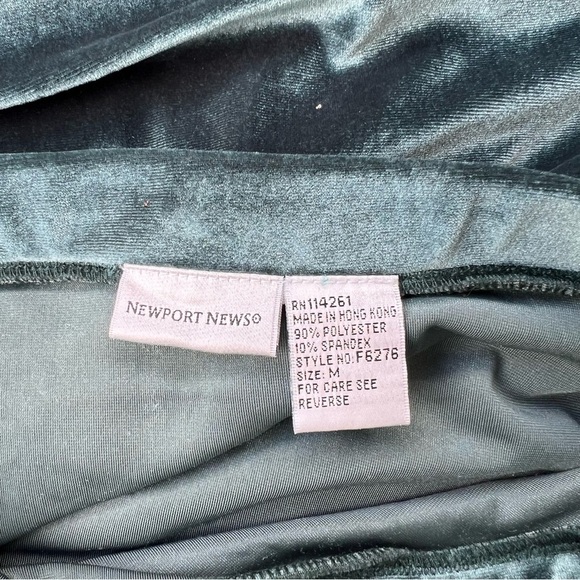 Newport News Teal Stretch Velvet Tiered Maxi Skirt with Ruffles Women Si… - Picture 6 of 6